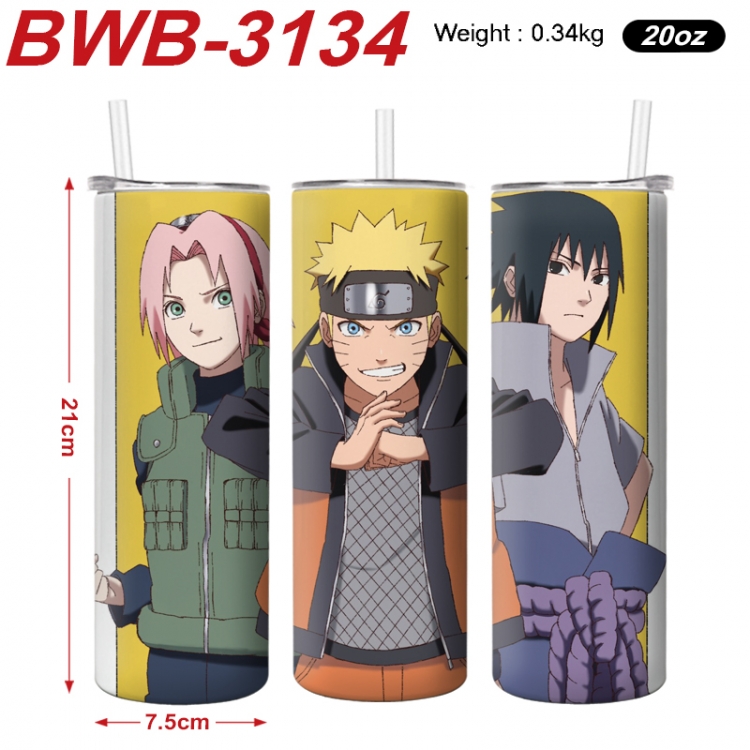 Naruto Anime printing insulation cup straw cup 21X7.5CM BWB-3134A