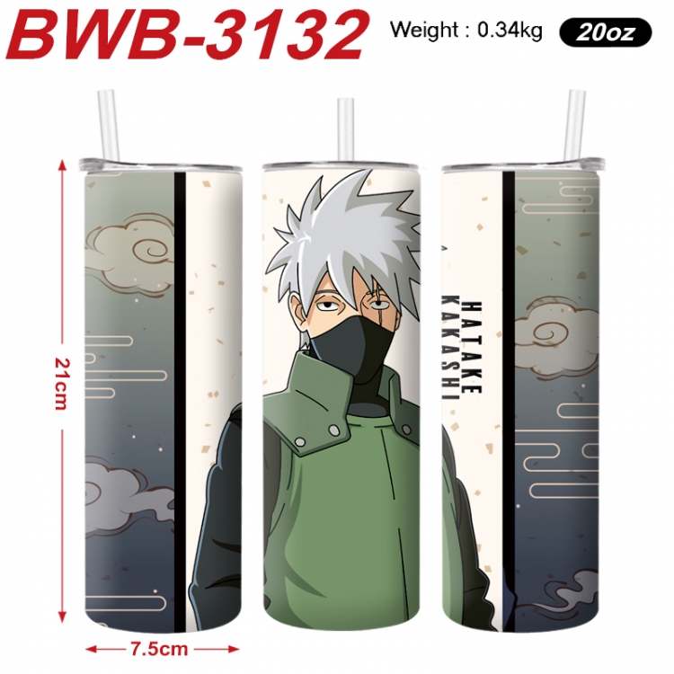 Naruto Anime printing insulation cup straw cup 21X7.5CM BWB-3132A
