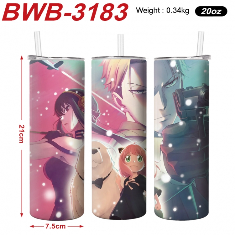 SPY×FAMILY  Anime printing insulation cup straw cup 21X7.5CM BWB-3183A