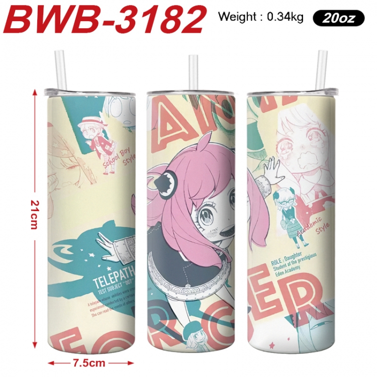 SPY×FAMILY  Anime printing insulation cup straw cup 21X7.5CM BWB-3182A