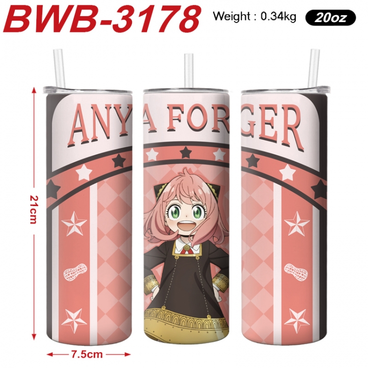 SPY×FAMILY  Anime printing insulation cup straw cup 21X7.5CM BWB-3178A