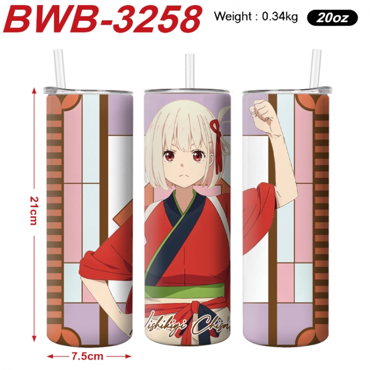 Lycoris Recoil  Anime printing insulation cup straw cup 21X7.5CM BWB-3258A