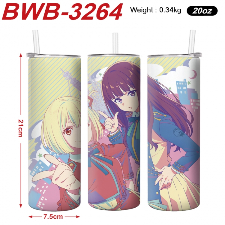 Lycoris Recoil  Anime printing insulation cup straw cup 21X7.5CM BWB-3264A