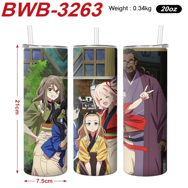 Lycoris Recoil  Anime printing insulation cup straw cup 21X7.5CM BWB-3263A