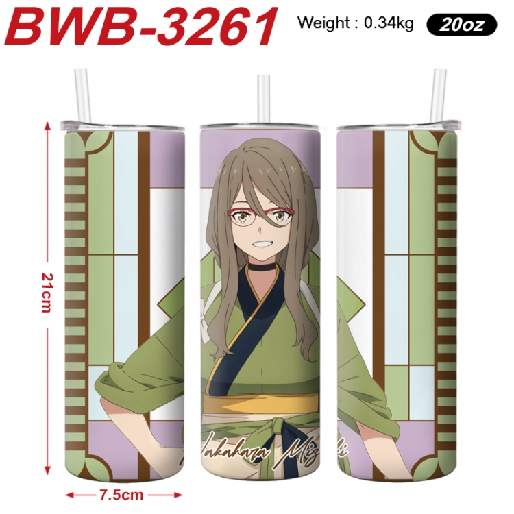 Lycoris Recoil  Anime printing insulation cup straw cup 21X7.5CM BWB-3261A