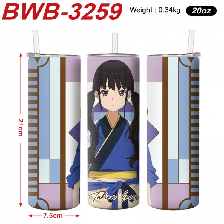 Lycoris Recoil  Anime printing insulation cup straw cup 21X7.5CM BWB-3259A