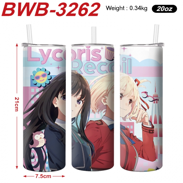 Lycoris Recoil  Anime printing insulation cup straw cup 21X7.5CM BWB-3262A