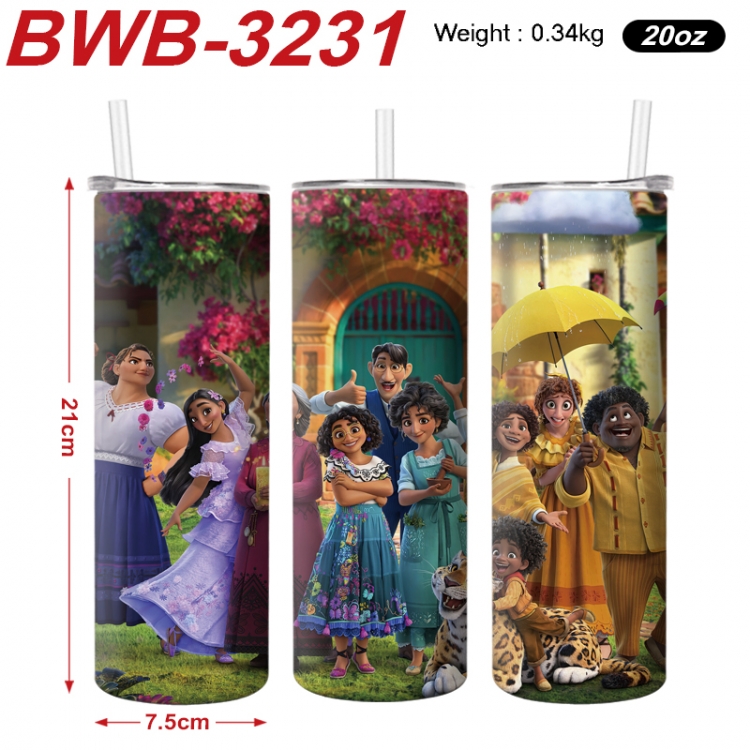 full house of magic Anime printing insulation cup straw cup 21X7.5CM BWB-3231A