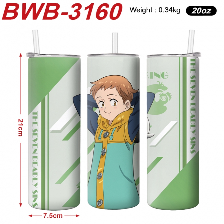 The Seven Deadly Sins Anime printing insulation cup straw cup 21X7.5CM BWB-3160A