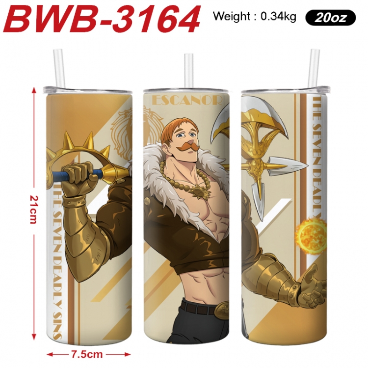 The Seven Deadly Sins Anime printing insulation cup straw cup 21X7.5CM BWB-3164A