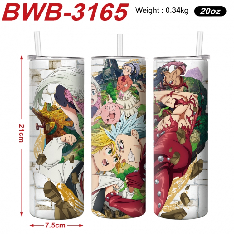 The Seven Deadly Sins Anime printing insulation cup straw cup 21X7.5CM BWB-3165A