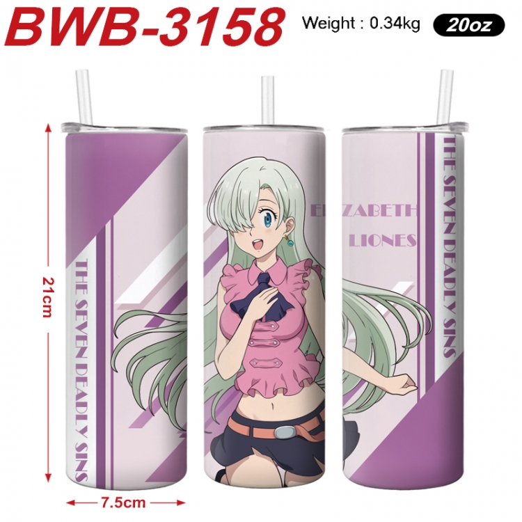 The Seven Deadly Sins Anime printing insulation cup straw cup 21X7.5CM BWB-3158A