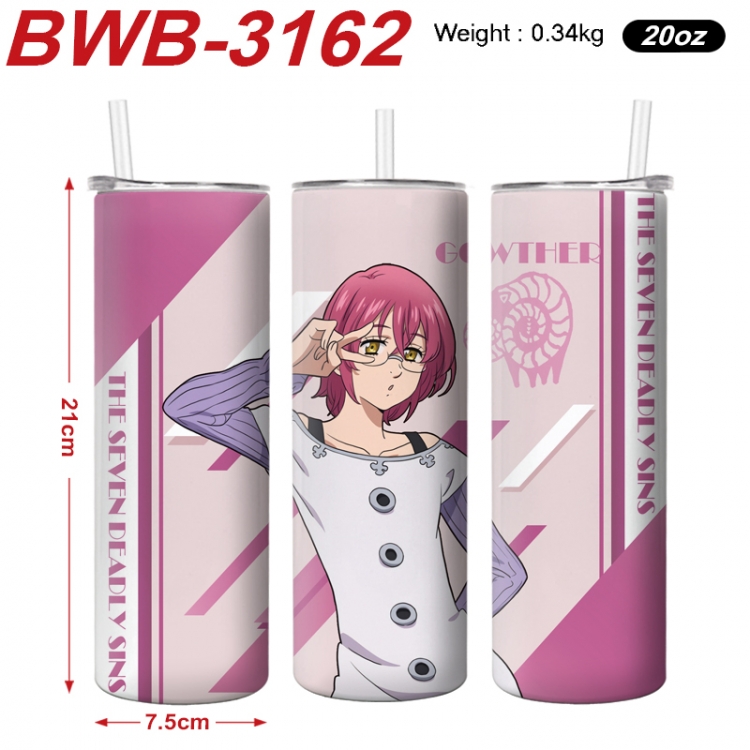 The Seven Deadly Sins Anime printing insulation cup straw cup 21X7.5CM BWB-3162A