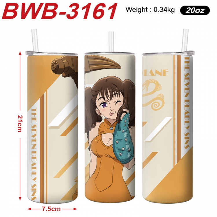 The Seven Deadly Sins Anime printing insulation cup straw cup 21X7.5CM BWB-3161A