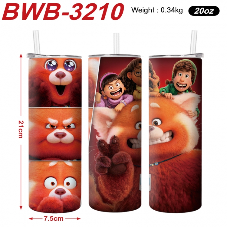 Turning Red Anime printing insulation cup straw cup 21X7.5CM BWB-3210A