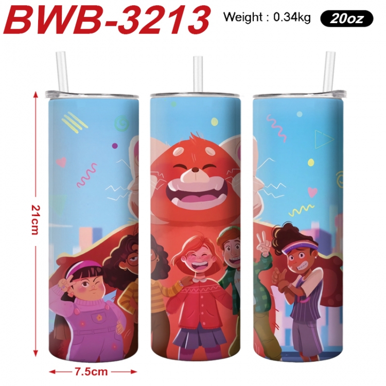 Turning Red Anime printing insulation cup straw cup 21X7.5CM BWB-3213A