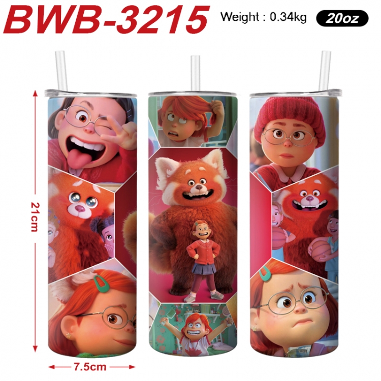 Turning Red Anime printing insulation cup straw cup 21X7.5CM BWB-3215A