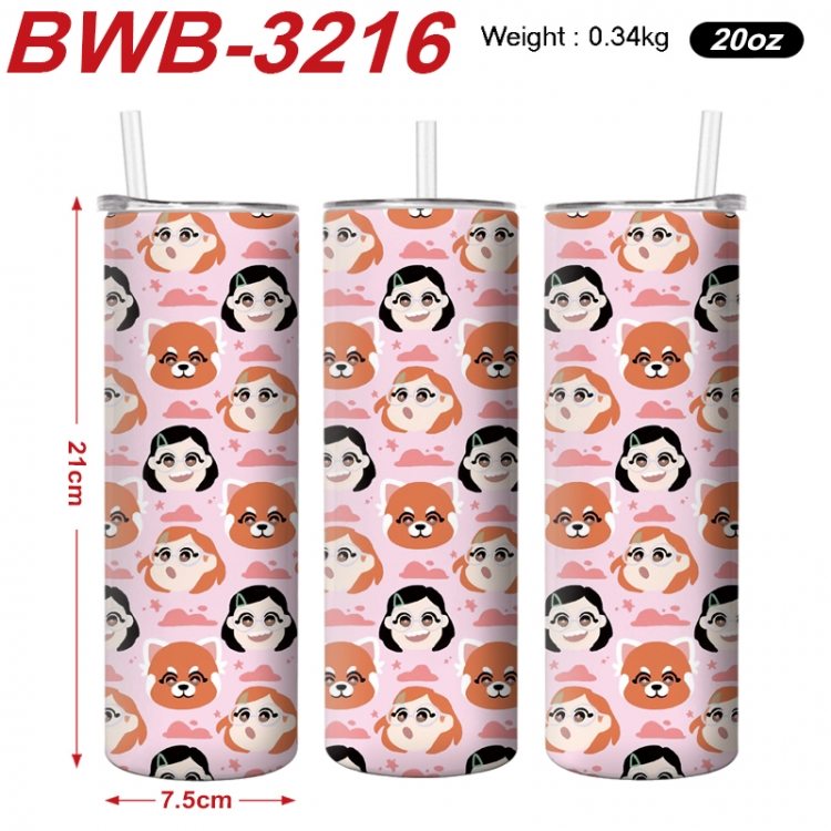 Turning Red Anime printing insulation cup straw cup 21X7.5CM BWB-3216A