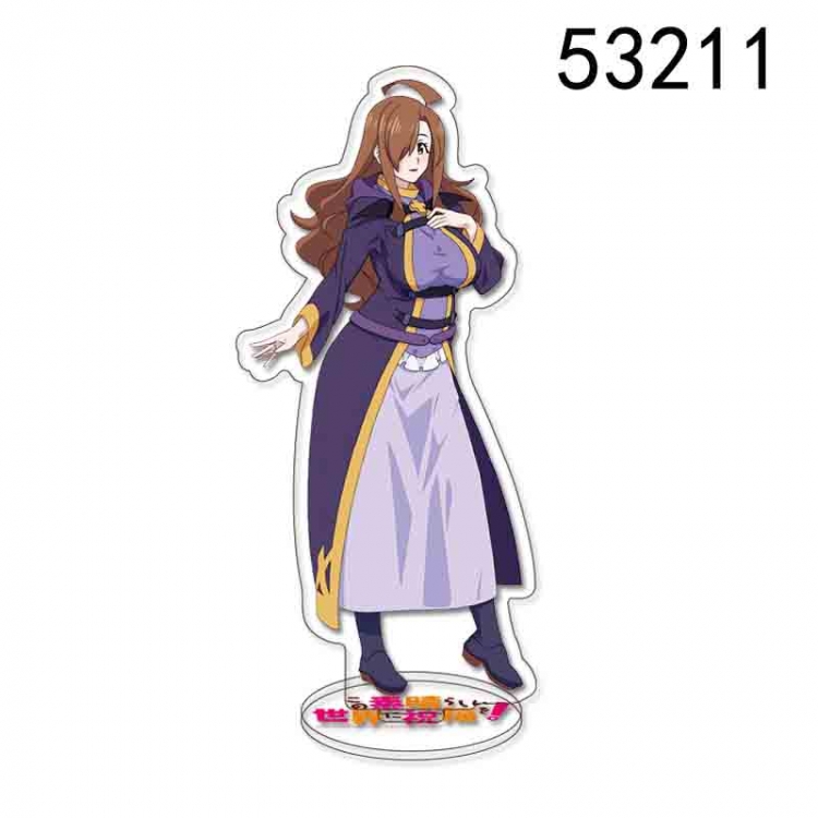 Blessings for a better world  Anime characters acrylic Standing Plates Keychain 15CM 53211