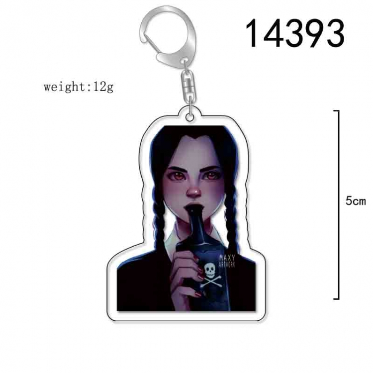 The Addams Family Anime Acrylic Keychain Charm price for 5 pcs 14393