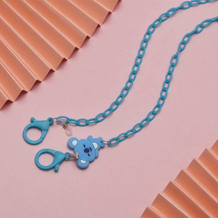 BTS BT21 PVC colored eyewear chain with anti loss and anti slip neck mask rope chain 58cm price for 10 pcs
