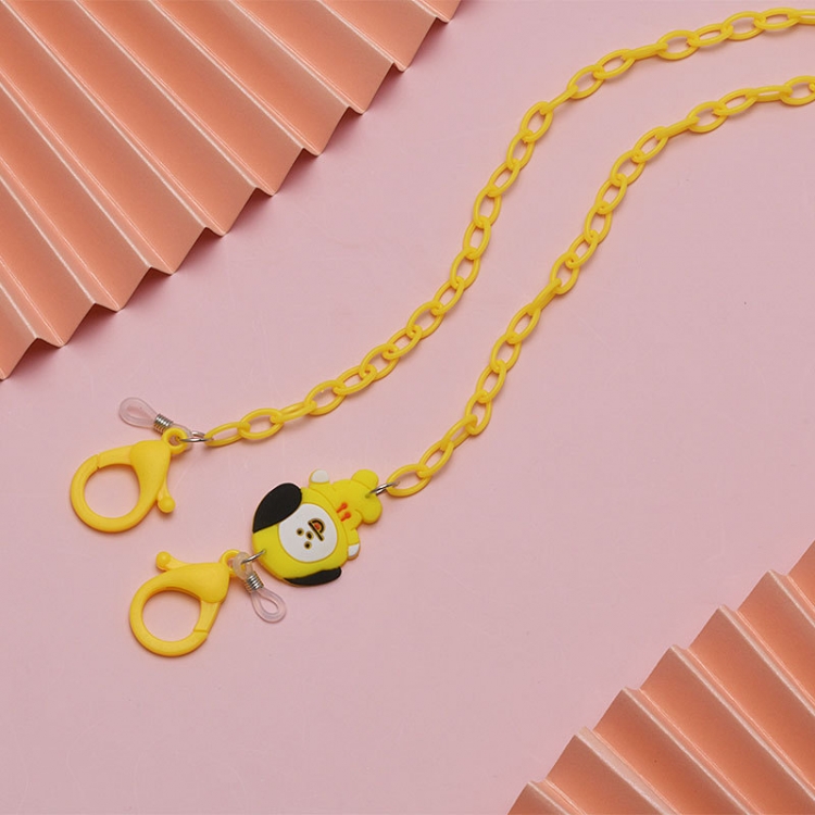BTS BT21 PVC colored eyewear chain with anti loss and anti slip neck mask rope chain 58cm price for 10 pcs