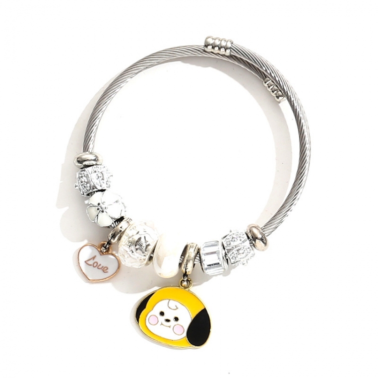 BTS BT21 Stainless steel bracelet DIY pendant bracelet price for 2 pcs