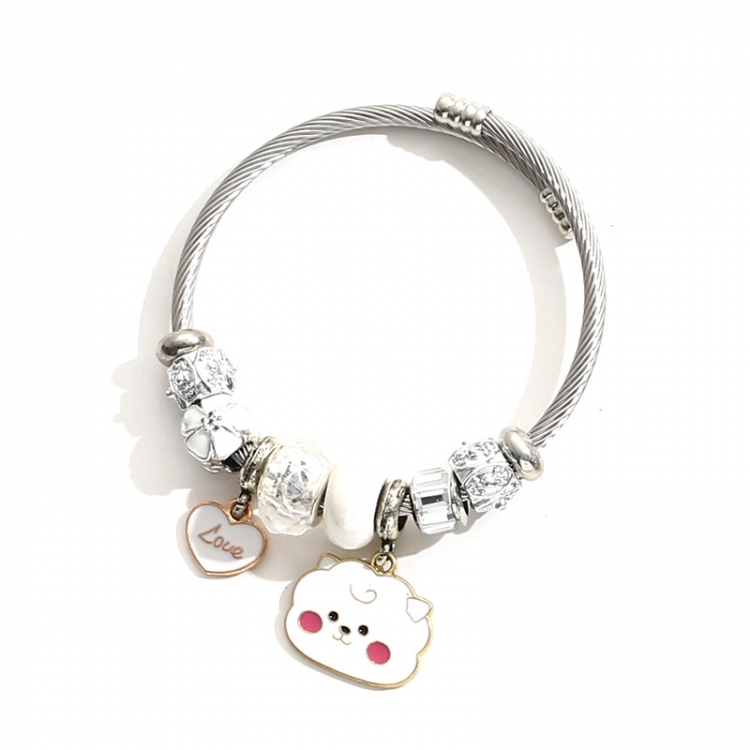 BTS BT21 Stainless steel bracelet DIY pendant bracelet price for 2 pcs