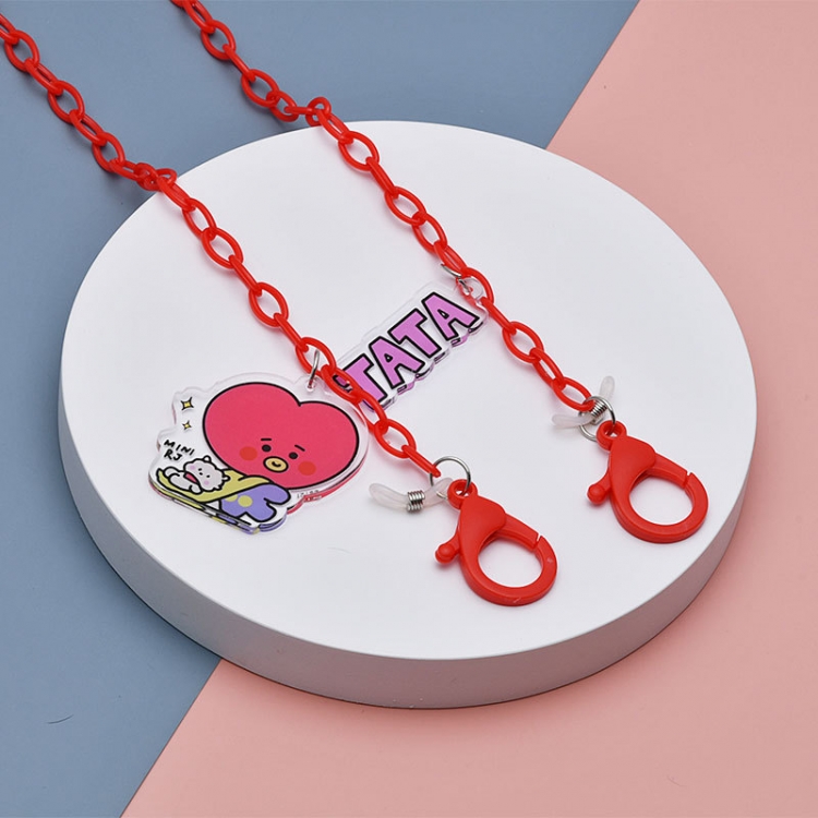 BTS BT21 Acrylic colored PVC eyewear chain with anti loss and anti slip neck mask chain 58cm price for 10 pcs