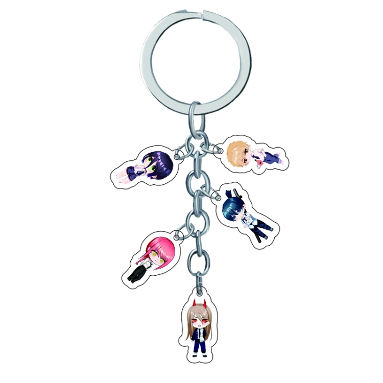 Chainsaw man Anime Peripheral Pendant Acrylic Keychain Charm price for 5 pcs A333