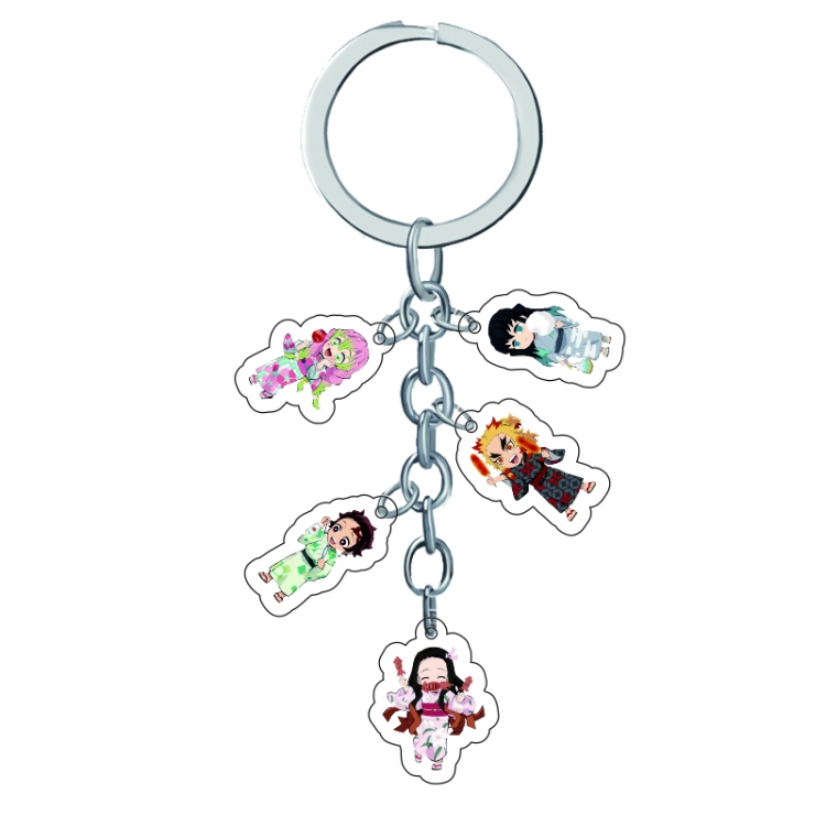 Demon Slayer Kimets Anime Peripheral Pendant Acrylic Keychain Charm price for 5 pcs A322