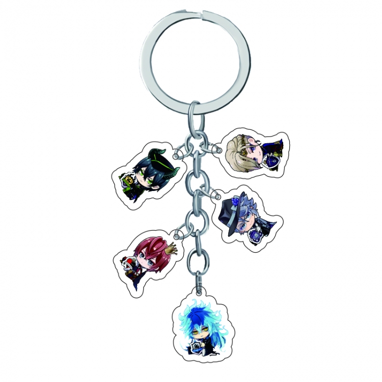 Disney Twisted-Wonderland  Anime Peripheral Pendant Acrylic Keychain Charm price for 5 pcs A320