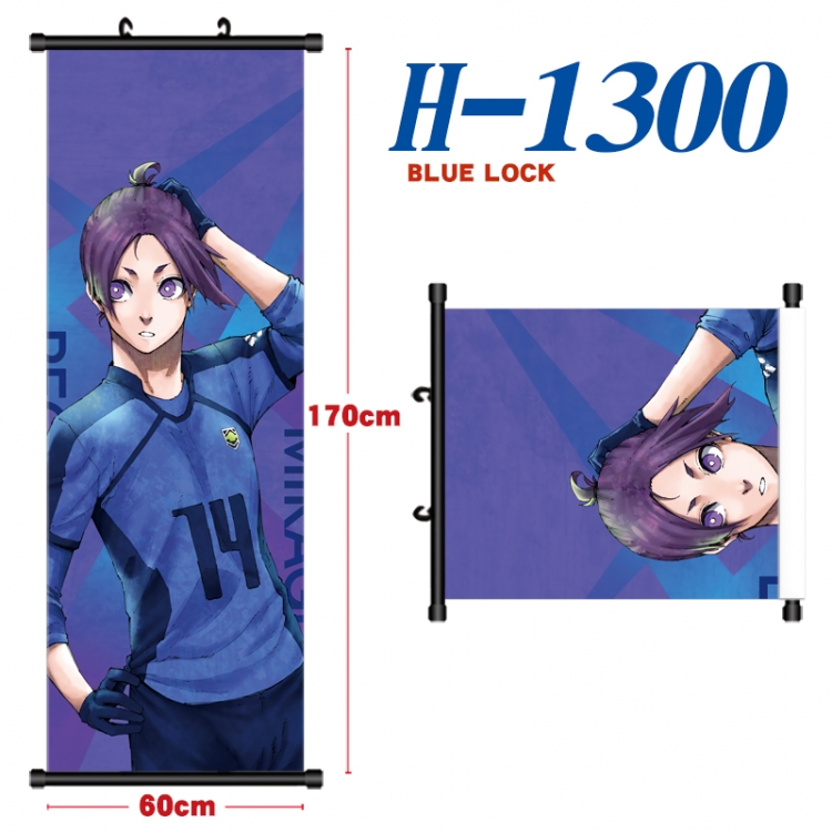 BLUE LOCK Black plastic rod cloth hanging canvas painting Wall Scroll 60x170cm H-1300A