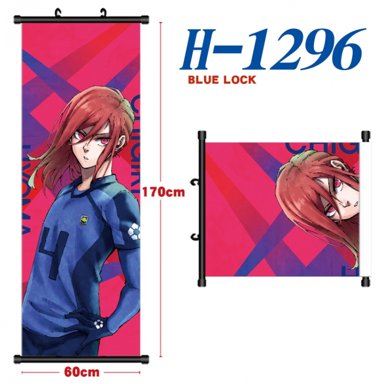 BLUE LOCK Black plastic rod cloth hanging canvas painting Wall Scroll 60x170cm H-1296A