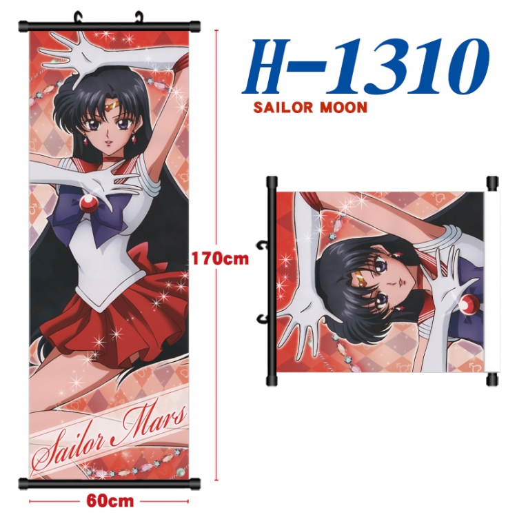 sailormoon Black plastic rod cloth hanging canvas painting Wall Scroll 60x170cm H-1310A