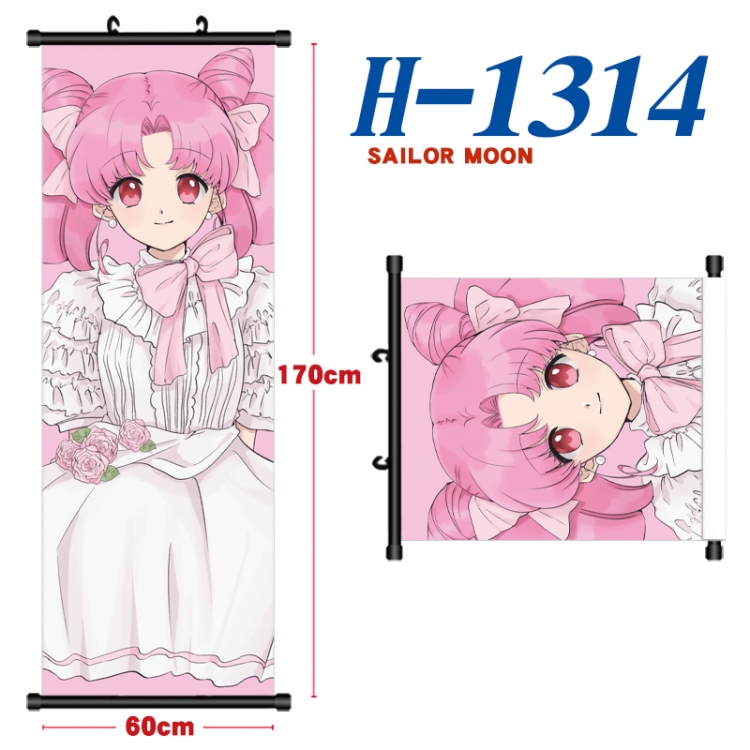 sailormoon Black plastic rod cloth hanging canvas painting Wall Scroll 60x170cm H-1314A