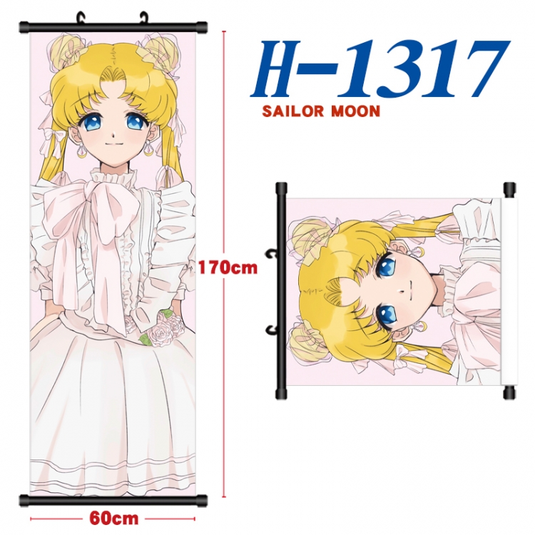 sailormoon Black plastic rod cloth hanging canvas painting Wall Scroll 60x170cm H-1317A