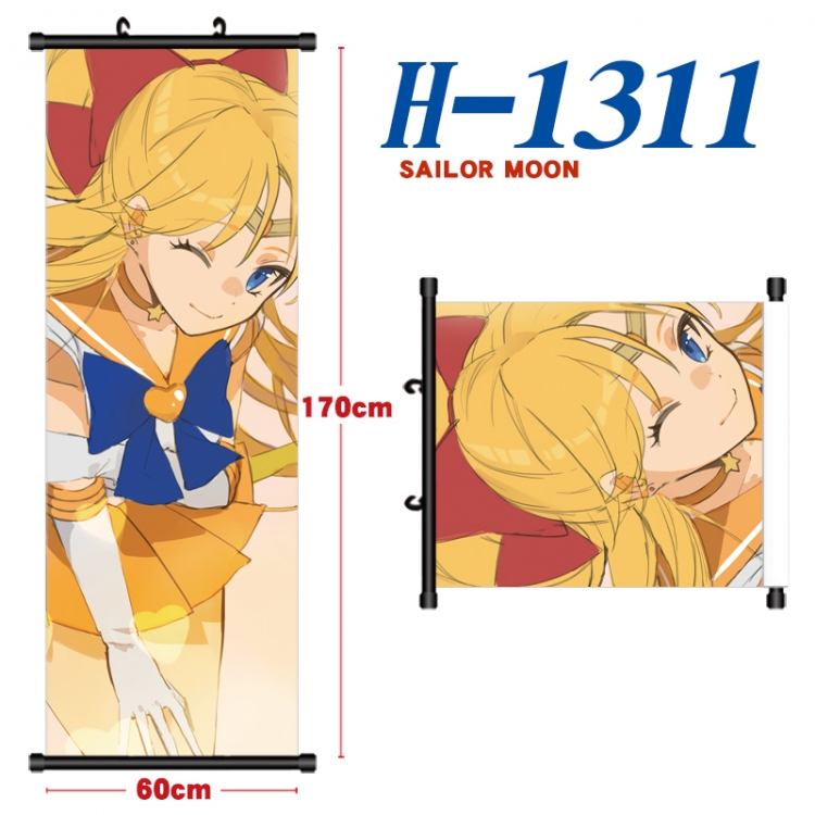 sailormoon Black plastic rod cloth hanging canvas painting Wall Scroll 60x170cm H-1311A