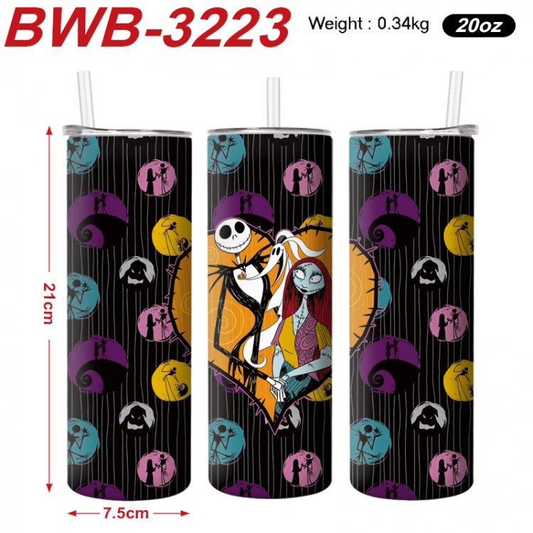 The Nightmare Before Christmas Anime printing insulation cup straw cup 21X7.5CM  BWB-3223A