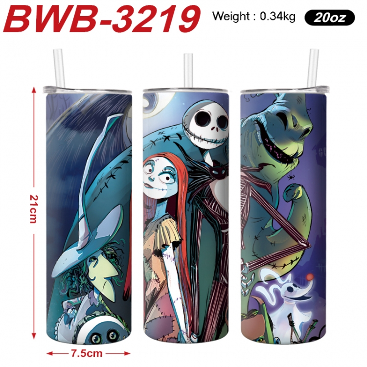 The Nightmare Before Christmas Anime printing insulation cup straw cup 21X7.5CM  BWB-3219A