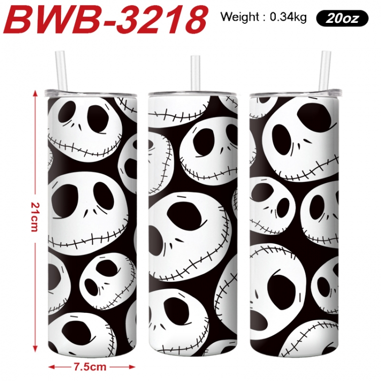 The Nightmare Before Christmas Anime printing insulation cup straw cup 21X7.5CM BWB-3218A