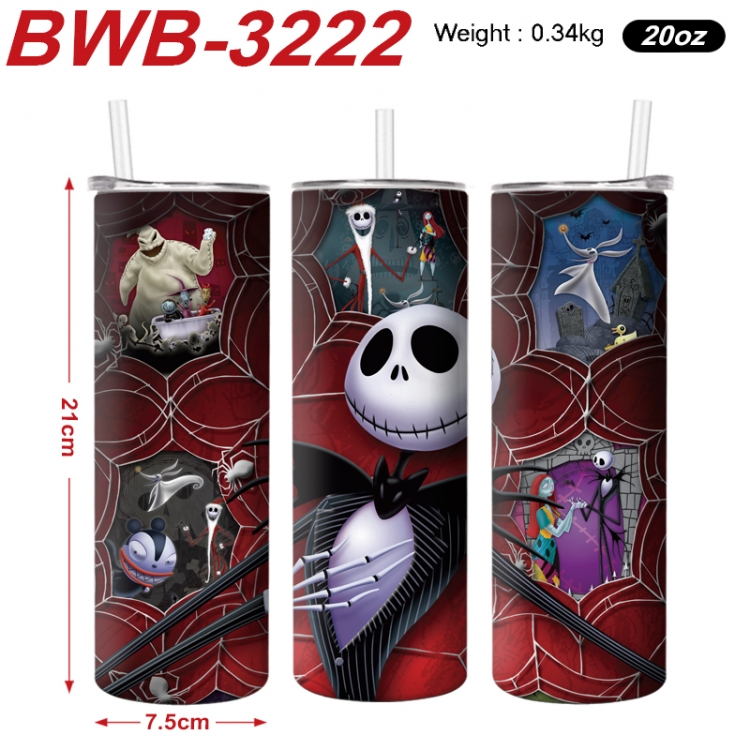 The Nightmare Before Christmas Anime printing insulation cup straw cup 21X7.5CM  BWB-3222A