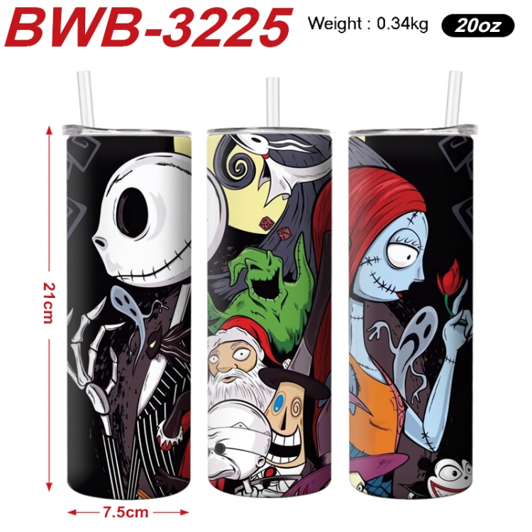 The Nightmare Before Christmas Anime printing insulation cup straw cup 21X7.5CM BWB-3225A