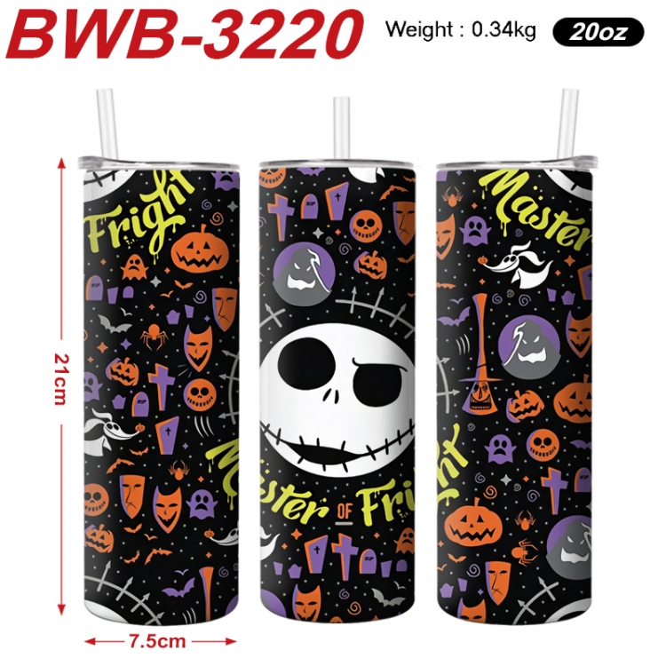 The Nightmare Before Christmas Anime printing insulation cup straw cup 21X7.5CM  BWB-3220A