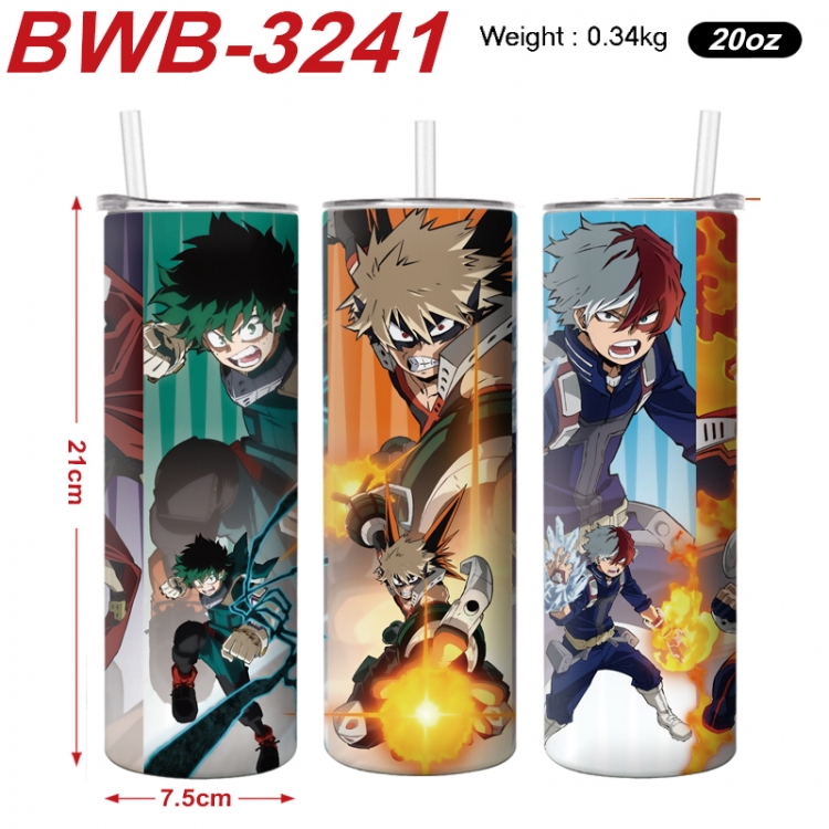 My Hero Academia Anime printing insulation cup straw cup 21X7.5CM BWB-3241A