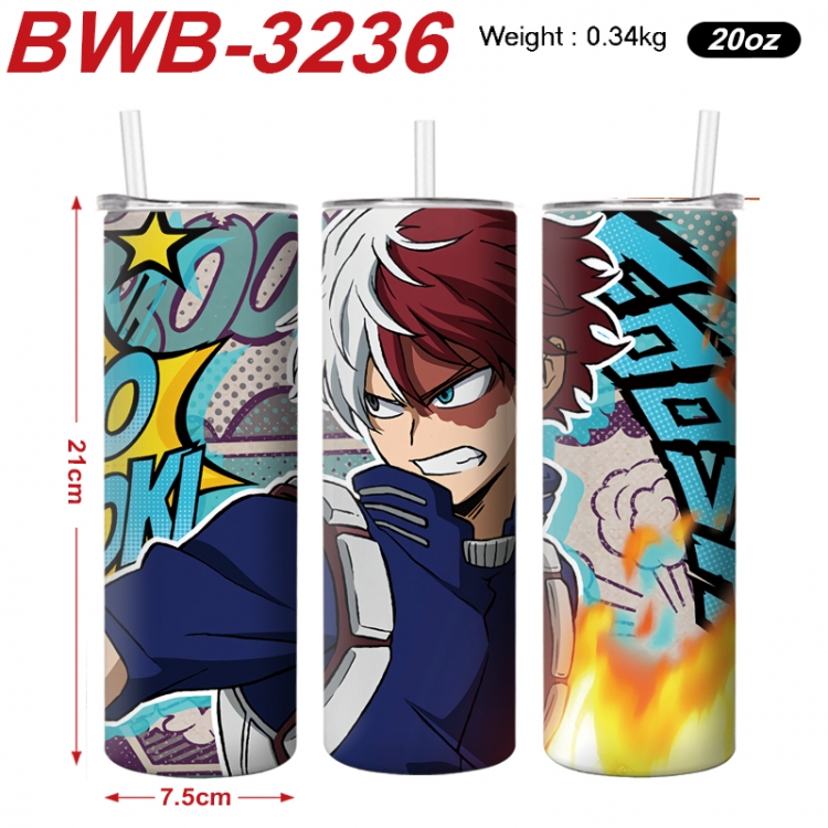 My Hero Academia Anime printing insulation cup straw cup 21X7.5CM BWB-3236A