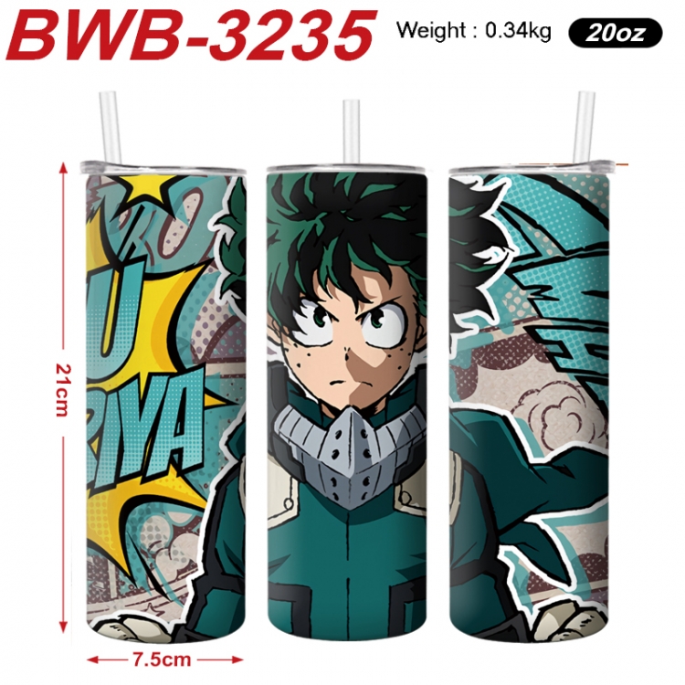 My Hero Academia Anime printing insulation cup straw cup 21X7.5CM BWB-3235A