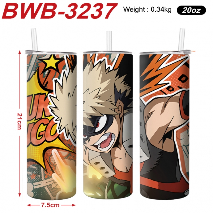 My Hero Academia Anime printing insulation cup straw cup 21X7.5CM BWB-3237A