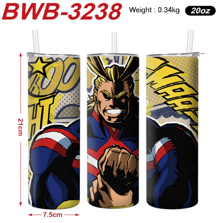 My Hero Academia Anime printing insulation cup straw cup 21X7.5CM BWB-3238A