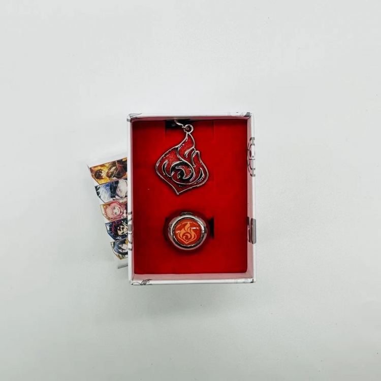 Genshin Impact Anime peripheral ring necklace box Pack 3819